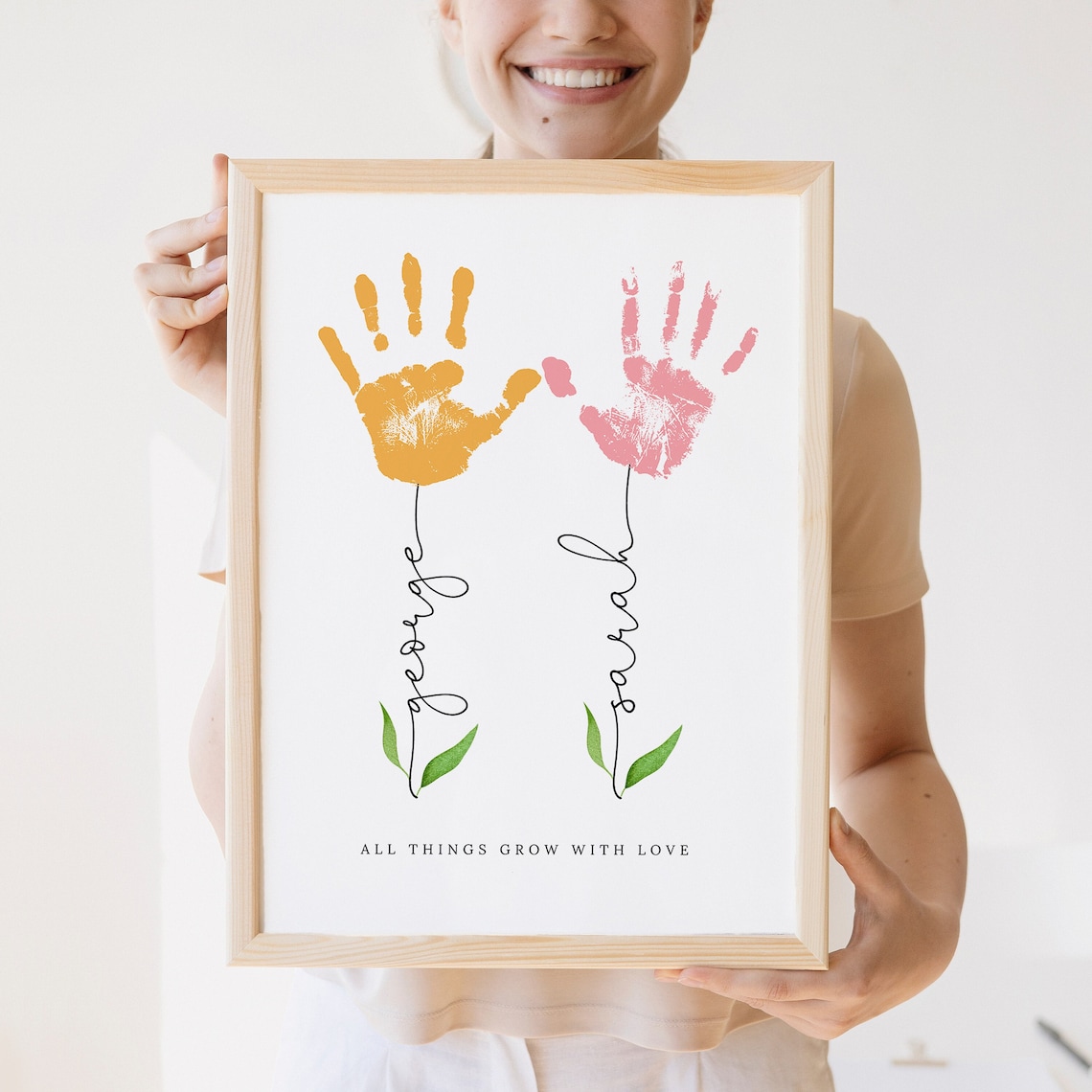 Mothers Day Handprint Personalized Mom Keepsake Print