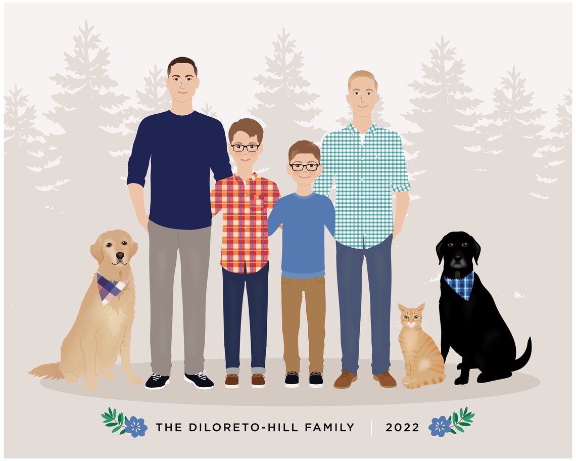 Custom Family Portrait, Personalized Art - Image 5