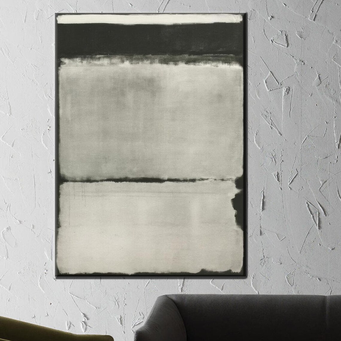 Mark Rothko Style Black Gray Color Field Abstract Minimalist Poster