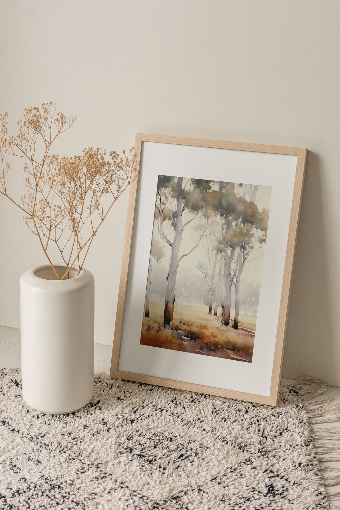 Eucalyptus Trees Santa Barbara Watercolor Art Print - Image 2
