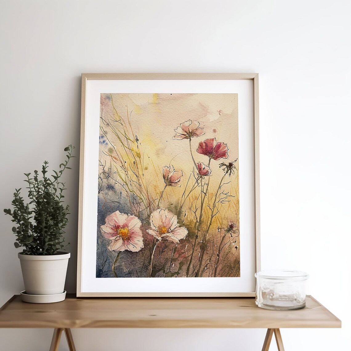 Wildflowers Floral Watercolor Art Print, Botanical Meadow - Image 3