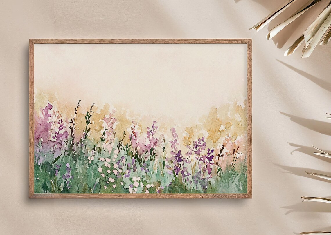 Lavender Wildflower Meadow Pastel Purple Watercolor Floral Poster - Image 3