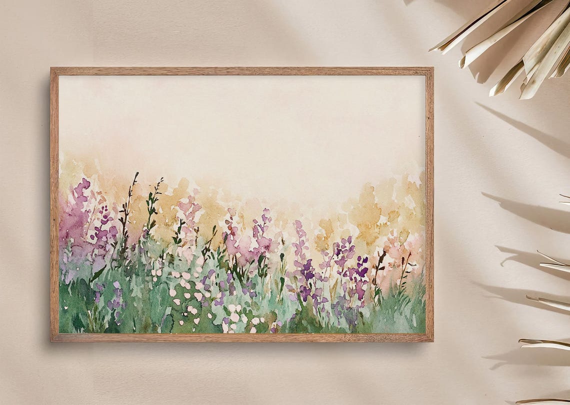 Temecula Wildflowers Painting Abstract Flowers Watercolor Art Print California Meadow Wall Art Landscape Print Field Of Flowers Artwork - Image 3