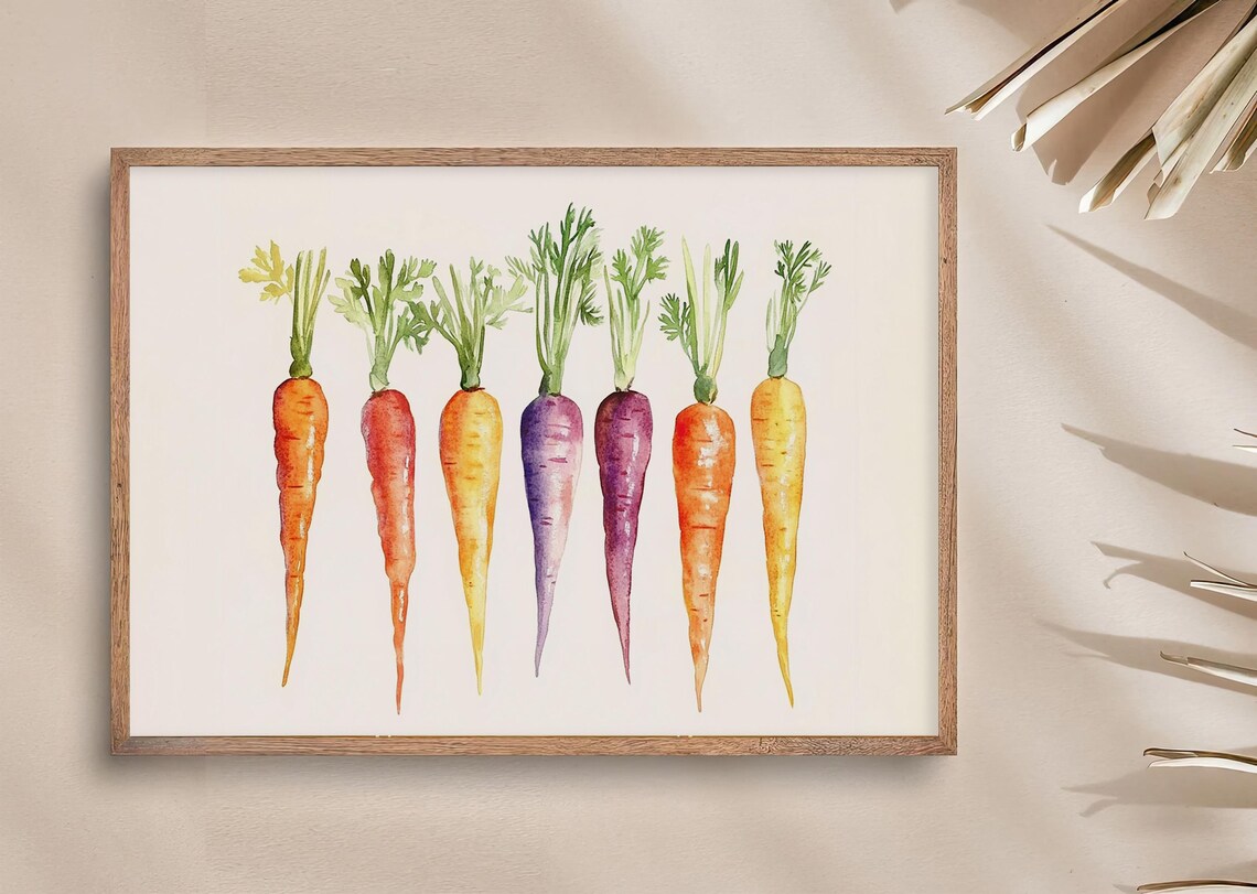 Carrot Watercolor Print, Kitchen Wall Decor - Image 3
