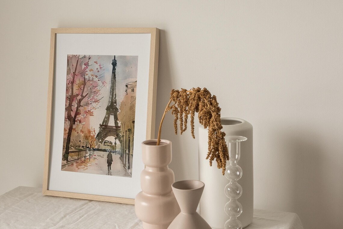 Eiffel Tower Paris Watercolor Travel Poster - Image 4