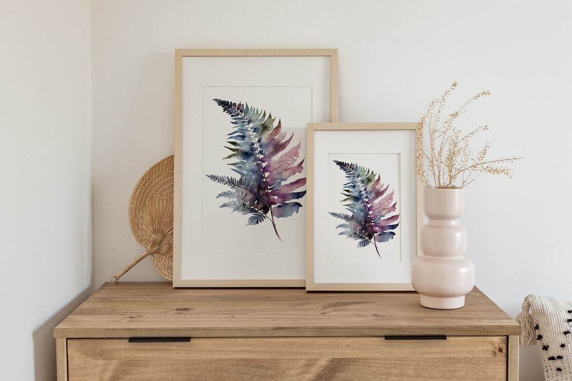 Fern Watercolor Botanical Art Print, Floral Design - Image 3