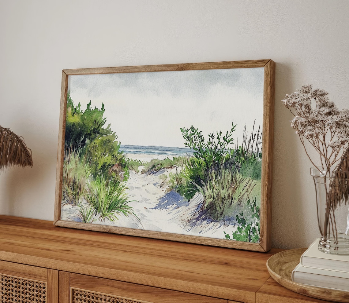 Coastal Dunes Watercolor Art Print, South Carolina - Image 4