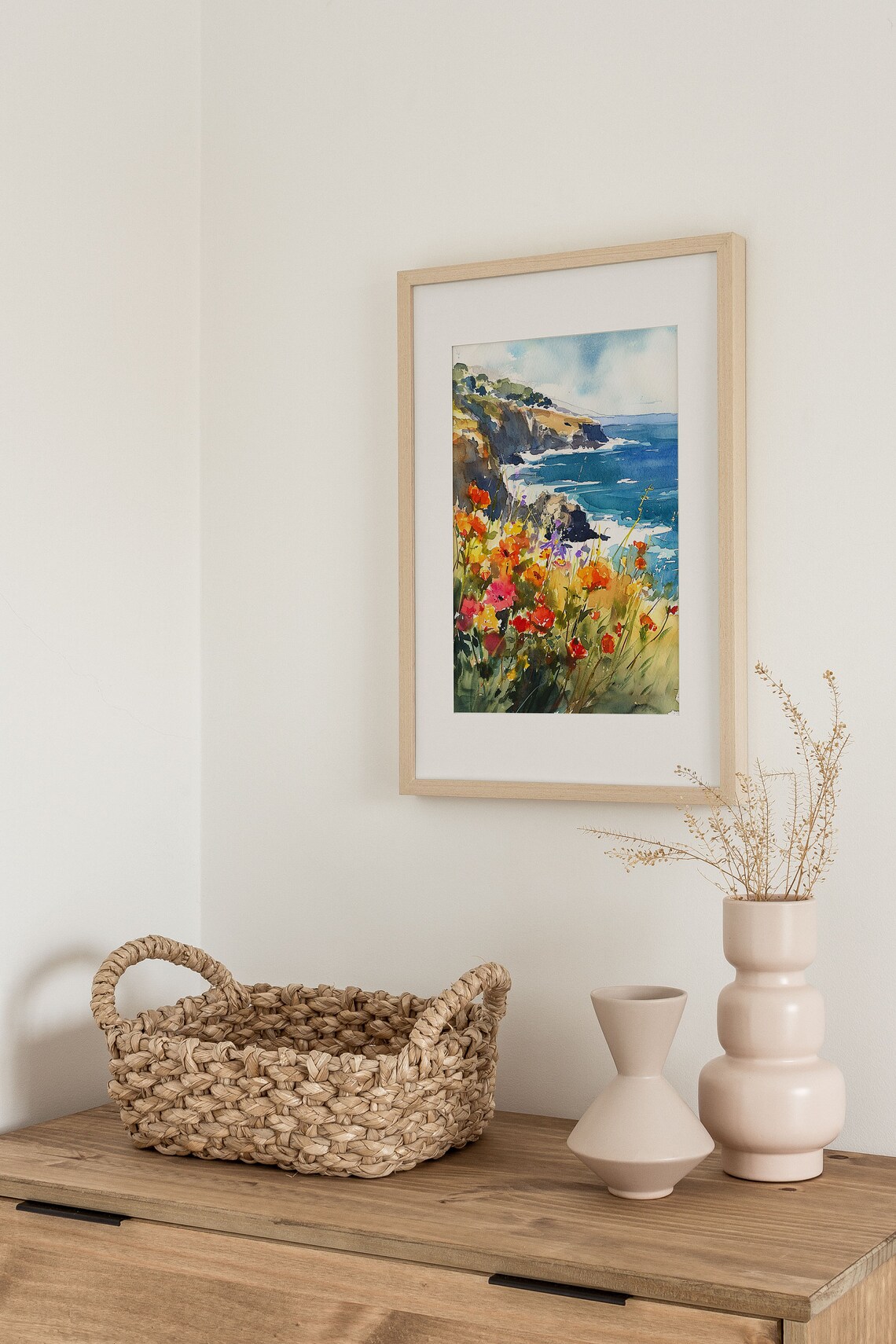 Big Sur California Coastal Landscape Watercolor Art Print - Image 4