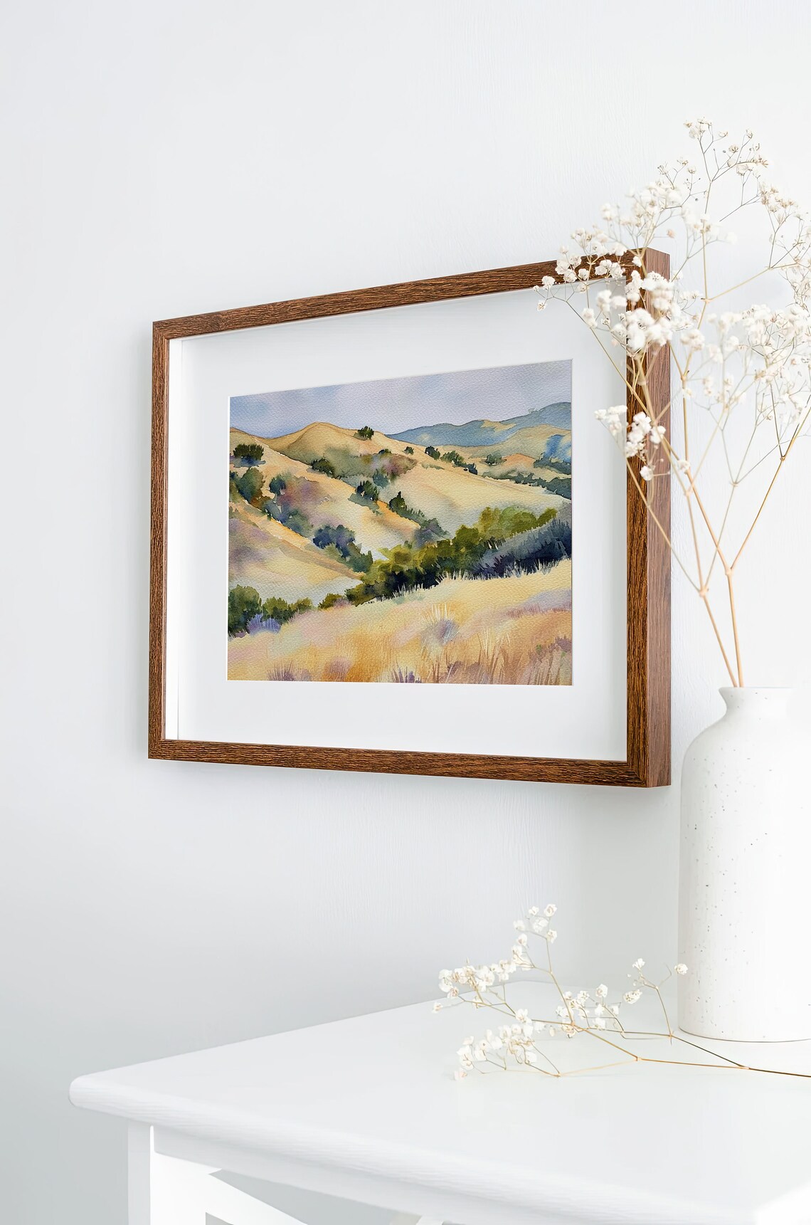 California Hills, San Luis Obispo Watercolor Art Print - Image 2