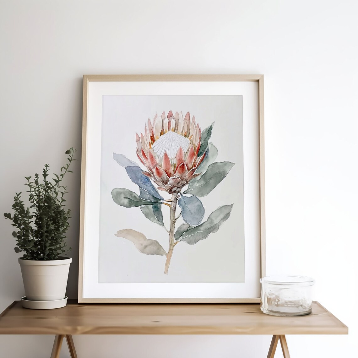 Protea Watercolor Art Print, Botanical Wall Art - Image 3