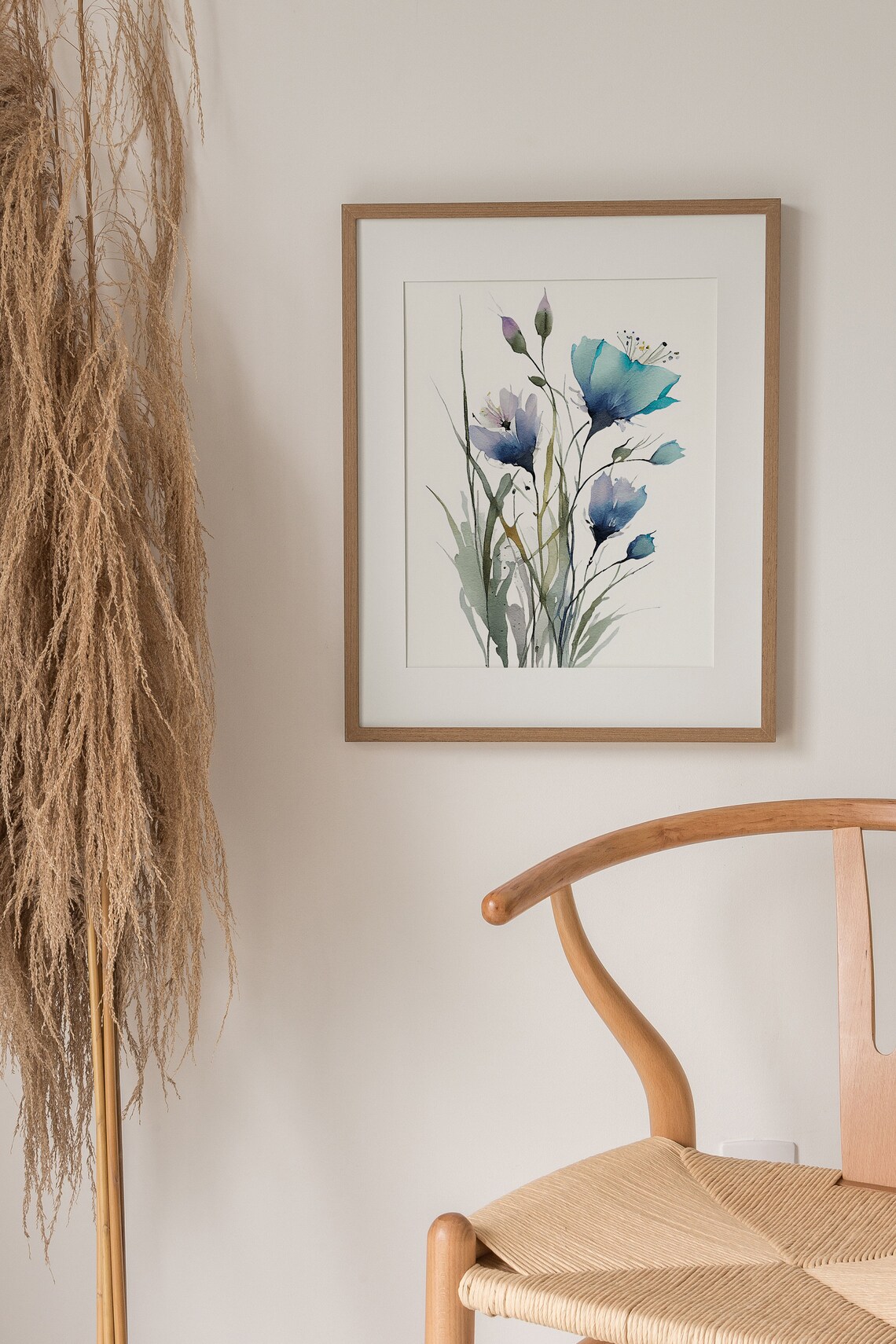 Wildflowers Painting Blue Flowers Watercolor Art Print - Image 3