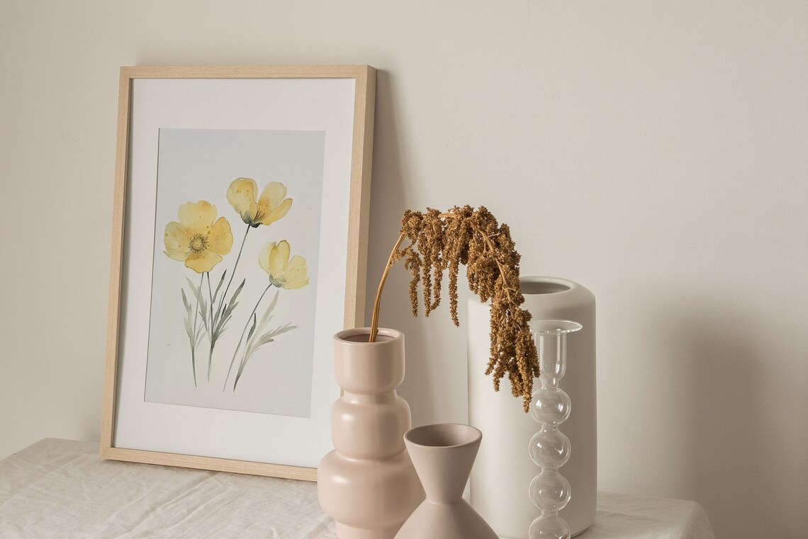 Buttercup Painting Watercolor Art Print, Spring Botanical - Image 3