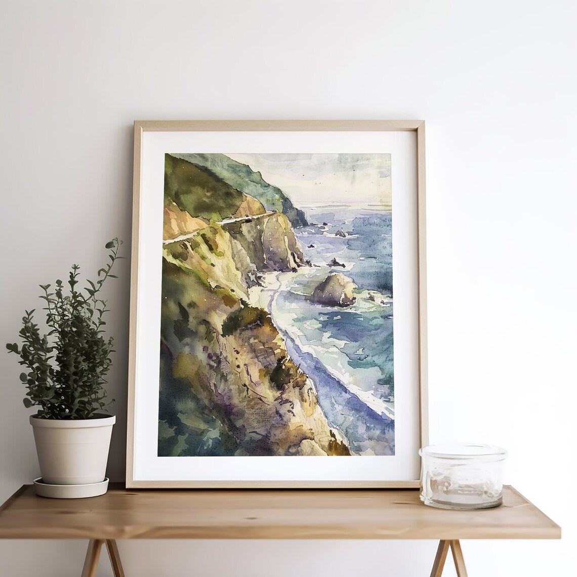 Big Sur California Coast Watercolor Travel Poster - Image 2