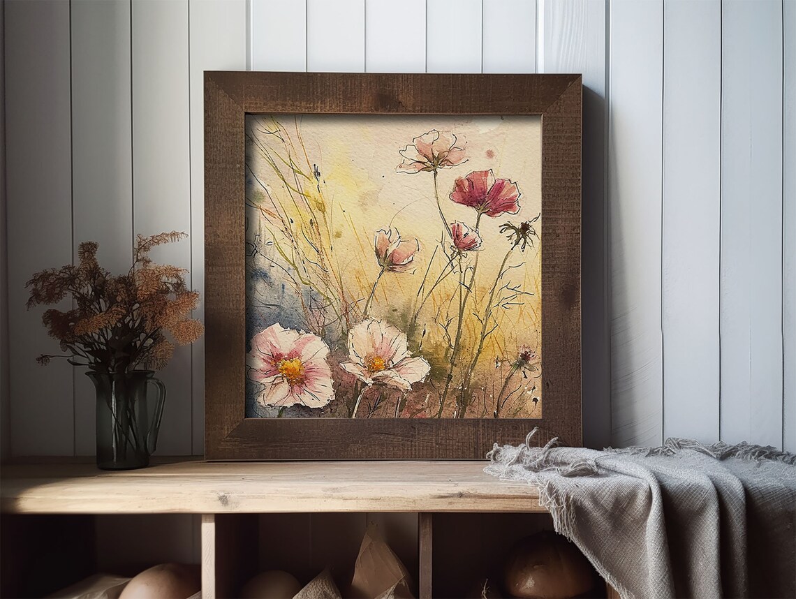 Wildflowers Floral Watercolor Art Print, Botanical Meadow - Image 2