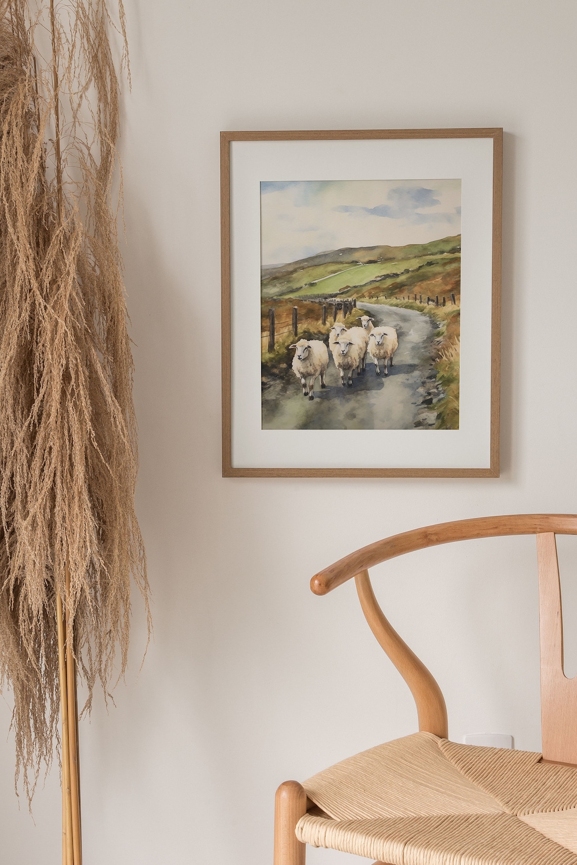 Irish Sheep Watercolor Print, Rustic Farmhouse Decor - Image 3