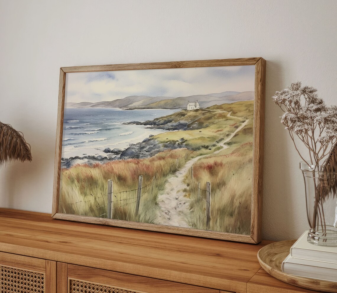 Wild Atlantic Way Ireland Coastline Watercolor Art Print - Image 5