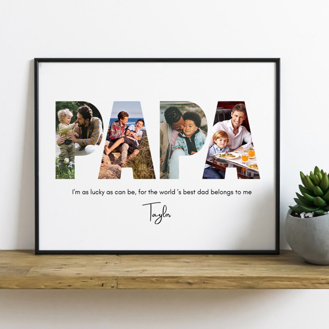 Personalized Papa Photo Collage Gift, Daddy Present - Image 3