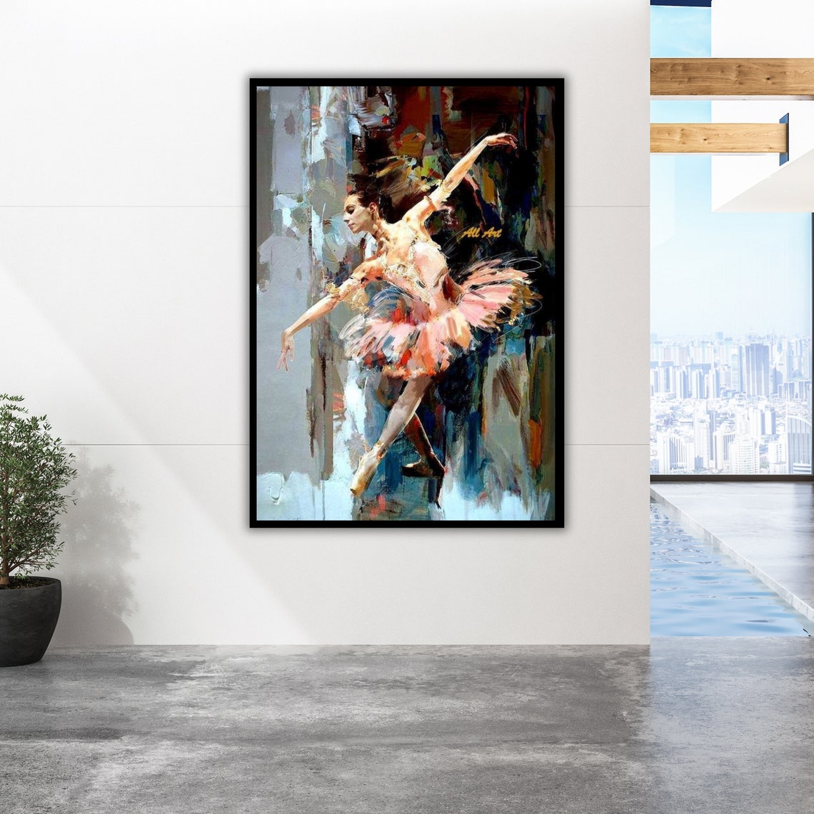 Ballerina Oil Painting Art Framed Ballet Print Ready To Hang Wall Decor Ballerina Gift - Image 2