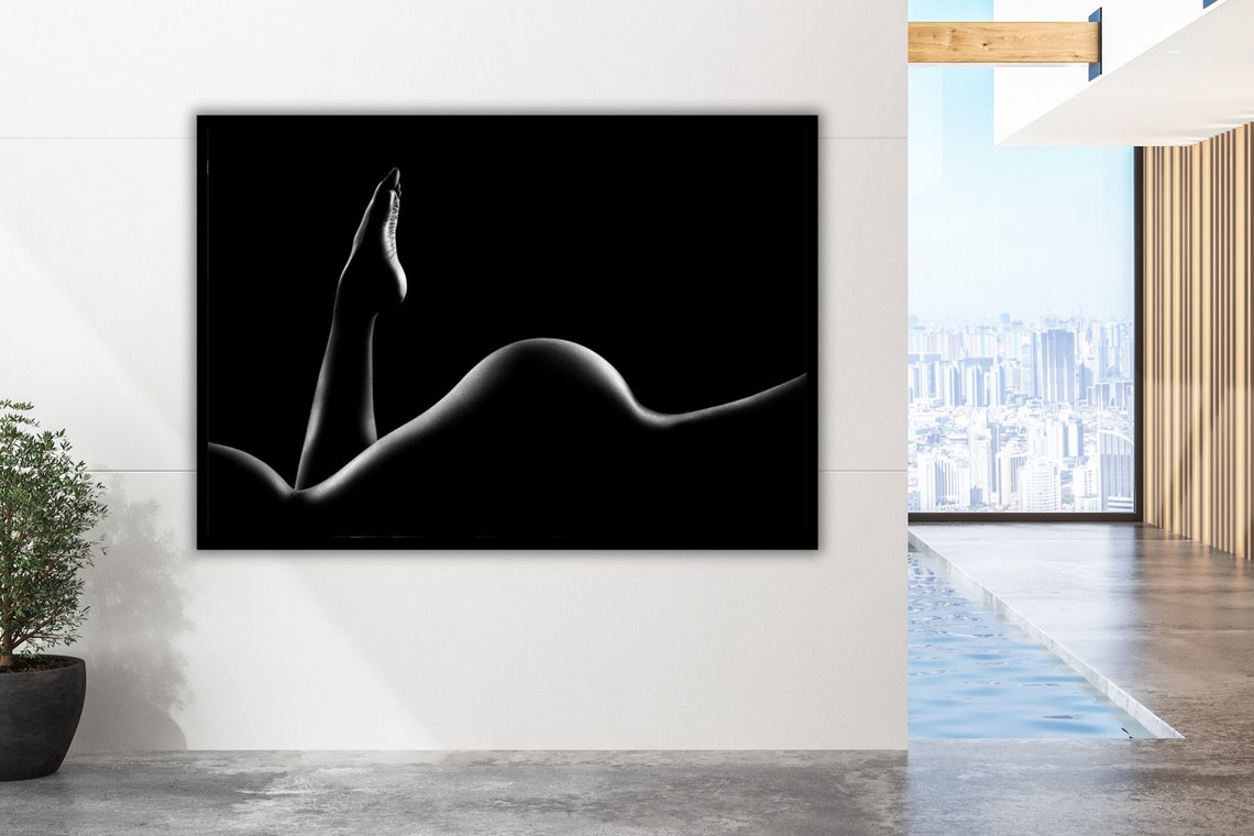 Black And White Body Curves Abstract Nude Bodyscape Fine Art Poster - Image 2