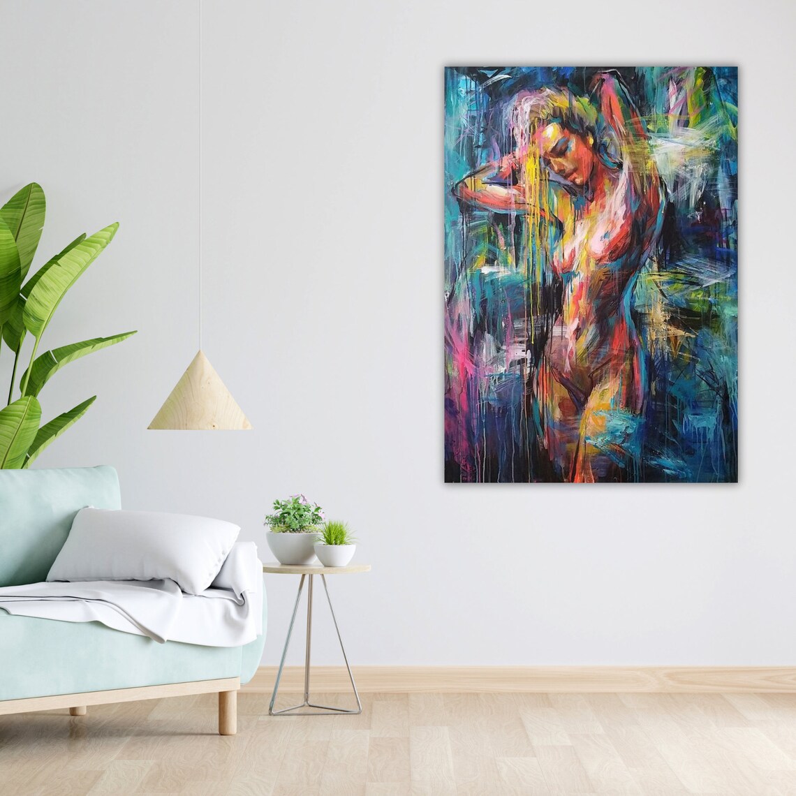 Colorful Abstract Nude Woman Vibrant Expressionist Art Poster - Image 3