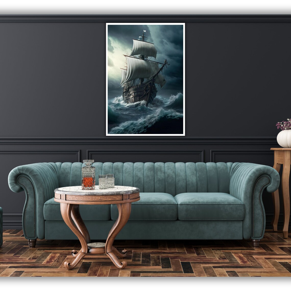Oceans Embrace Print Ready To Hang Wall Art Framed Coastal Scene Nautical Decor - Image 2