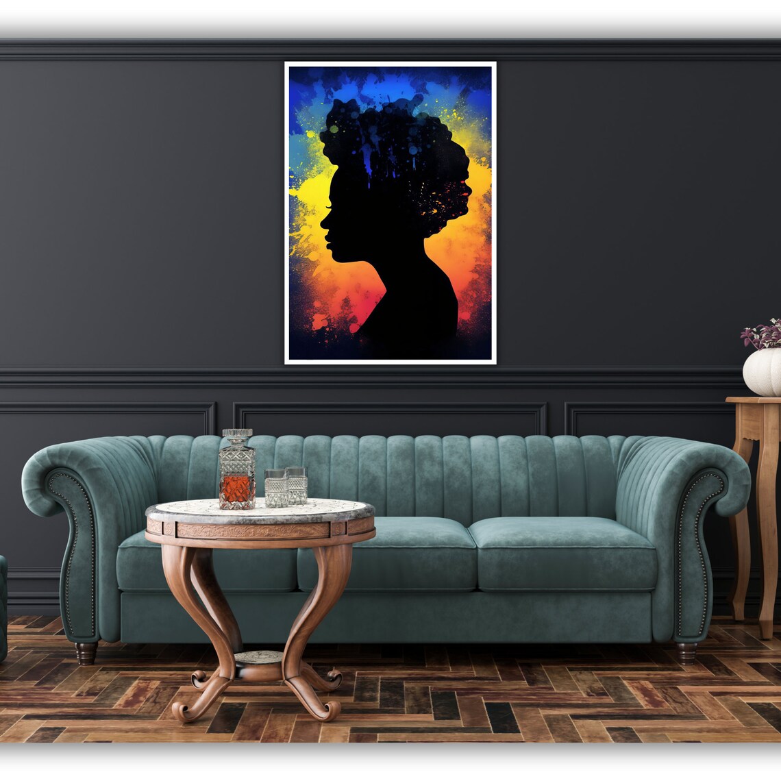 Ethnic Art Print African Woman Ready To Hang Framed Wall Decor Cultural Home Decor Wall Art - Image 2