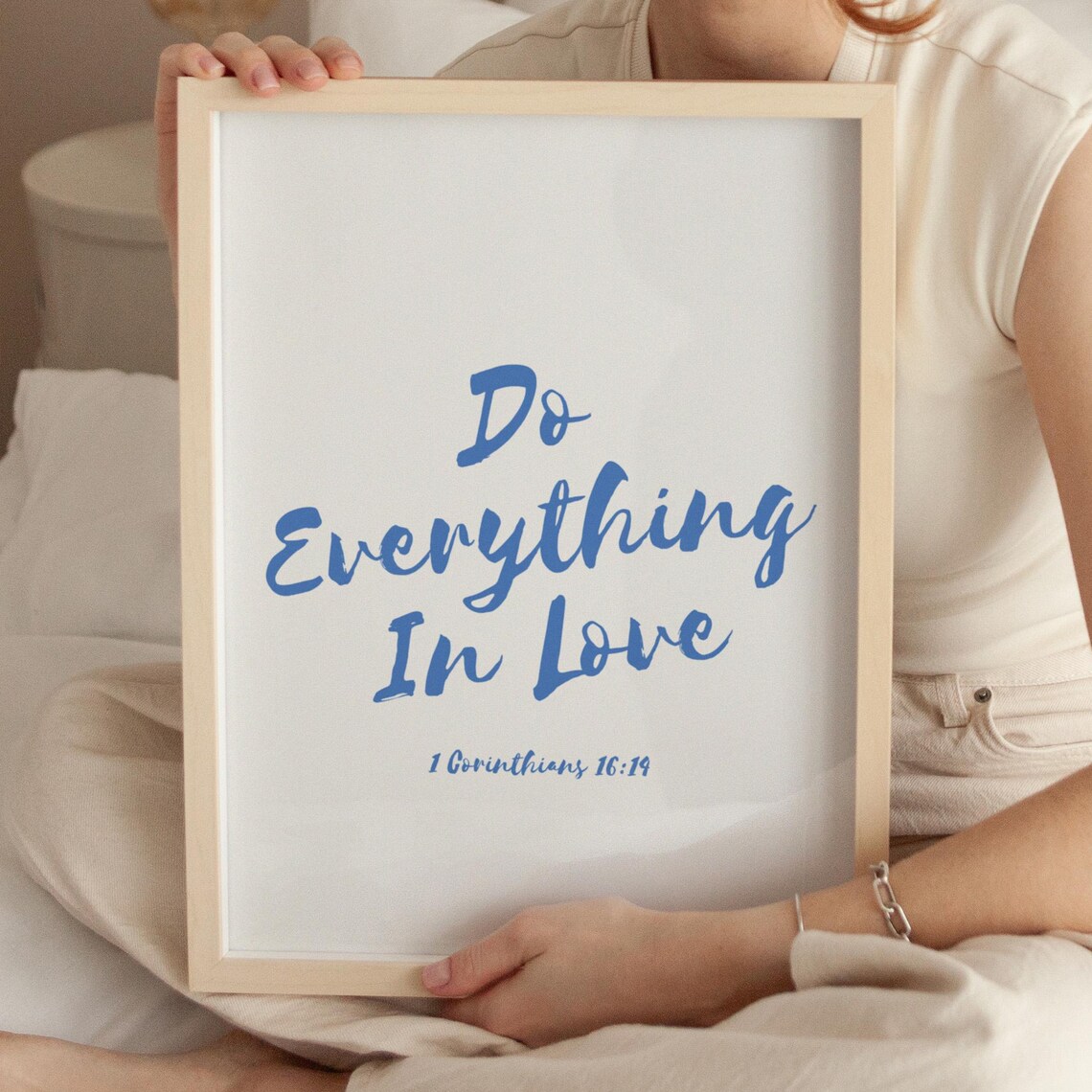 Scripture Wall Art Hanging Prints With Bible Verse Room Decor For Modern Christian Above Bed
