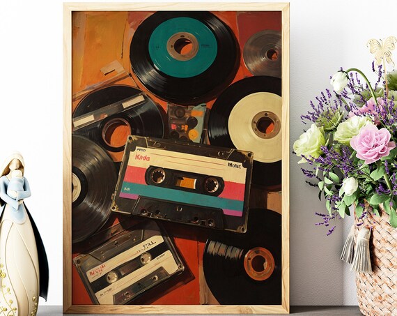 Vintage Record Eclectic Music Room Art Print