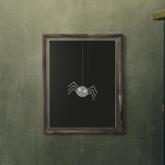Cute Halloween Spider Wall Art Spooky Gothic Decor Dark Academia Prints Instant