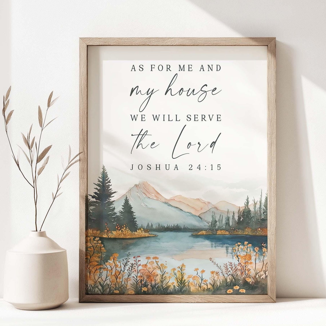 Joshua 24:15 Scripture Art Print, Farmhouse Decor - Image 2