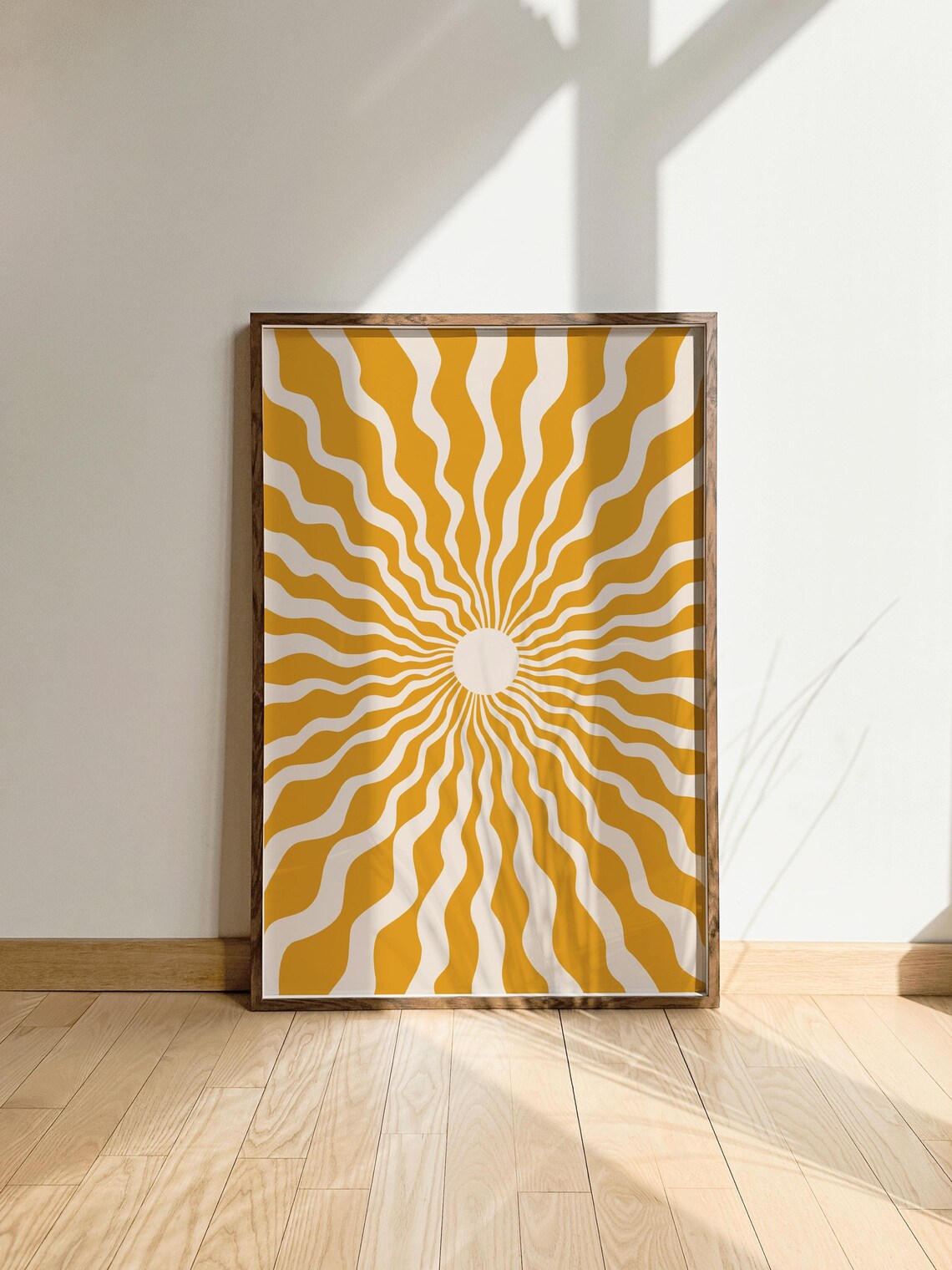 Boho Sun Wall Art, Retro Nature Art Print