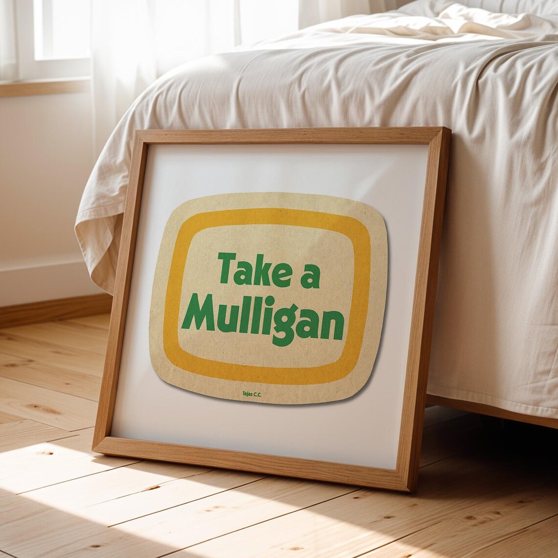 Vintage Golf Mulligan Art Print, Game Room Decor - Image 3