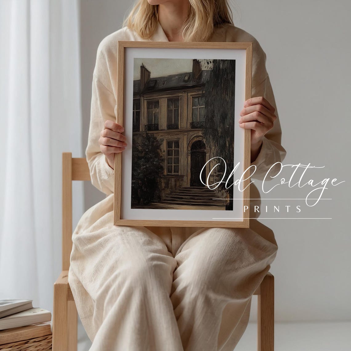 Old Stone Townhouse Facade Moody European Architecture Art Print - Image 3