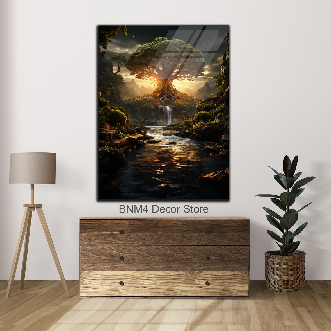 Tree Of Life Glass Print, Nature Wall Decor For Home