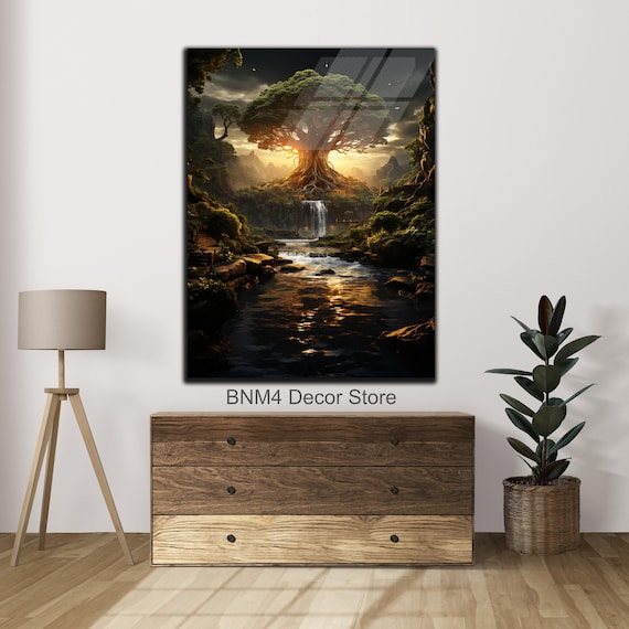 Tree Of Life Glass Print, Nature Wall Decor For Home