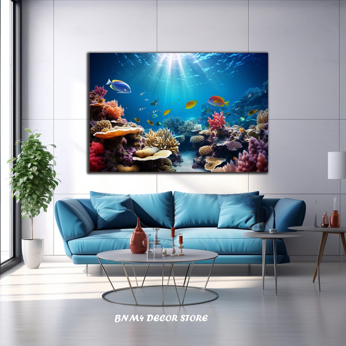 Under Sea Aquarium Fish Wall Art Print, Ocean Decor