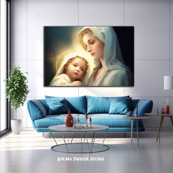 Tempered Glass Wall Art Virgin Mary And Jesus Glass Decor Catholic Wall Decor Jesus Glass Art Christian Wall Art Bible Verse Decor