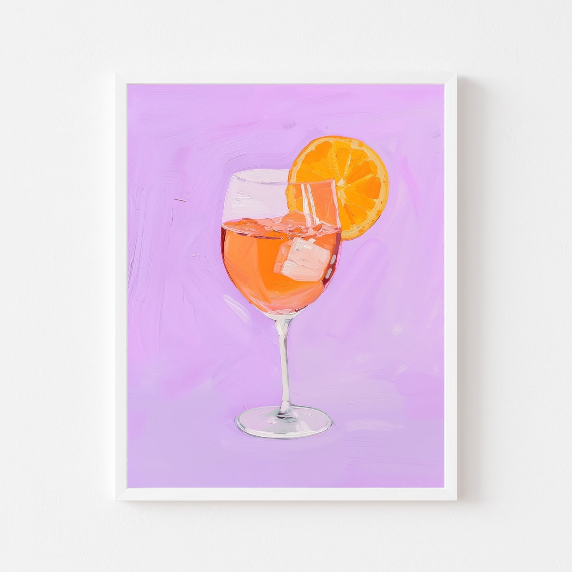 Classic Aperol Spritz Cocktail Purple Background Bar Cart Poster
