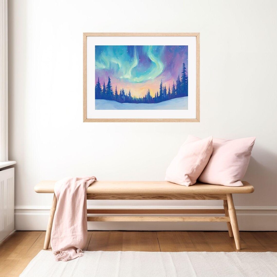 Northern Lights Forest, Alaska Landscape Art Print - Image 2
