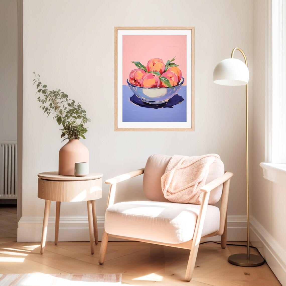 Colorful Peach Painting Kitchen Art Print, Still Life - Image 2