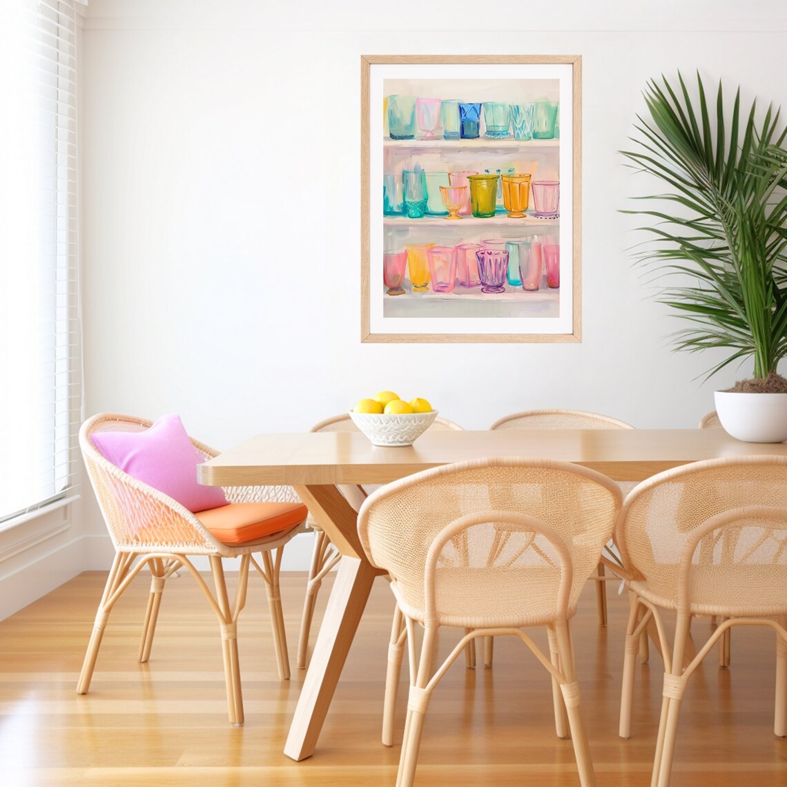 Colorful Glassware Painting, Pastel Cocktail Poster - Image 2