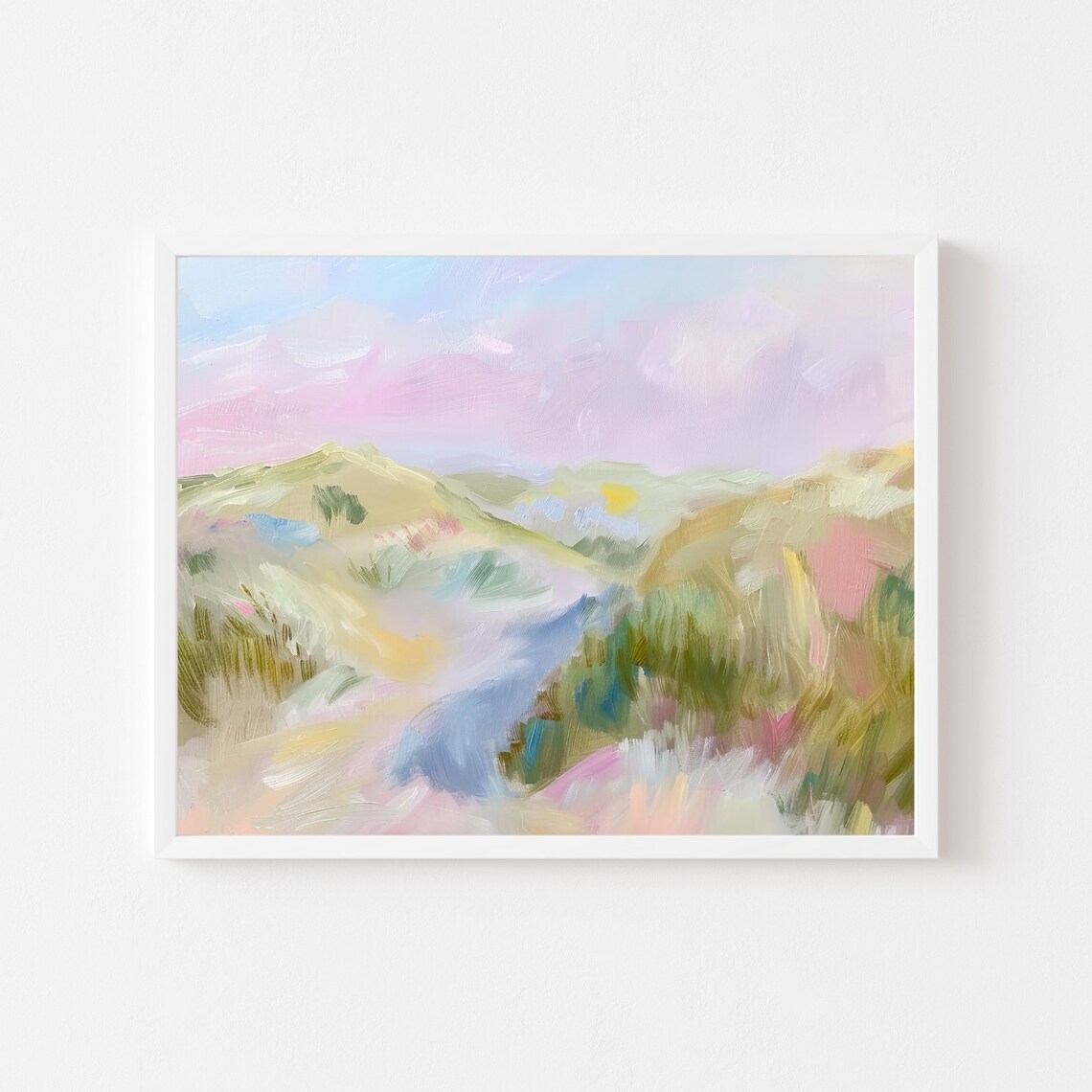Beach Dunes Sunset Painting, Coastal Grass Art Print
