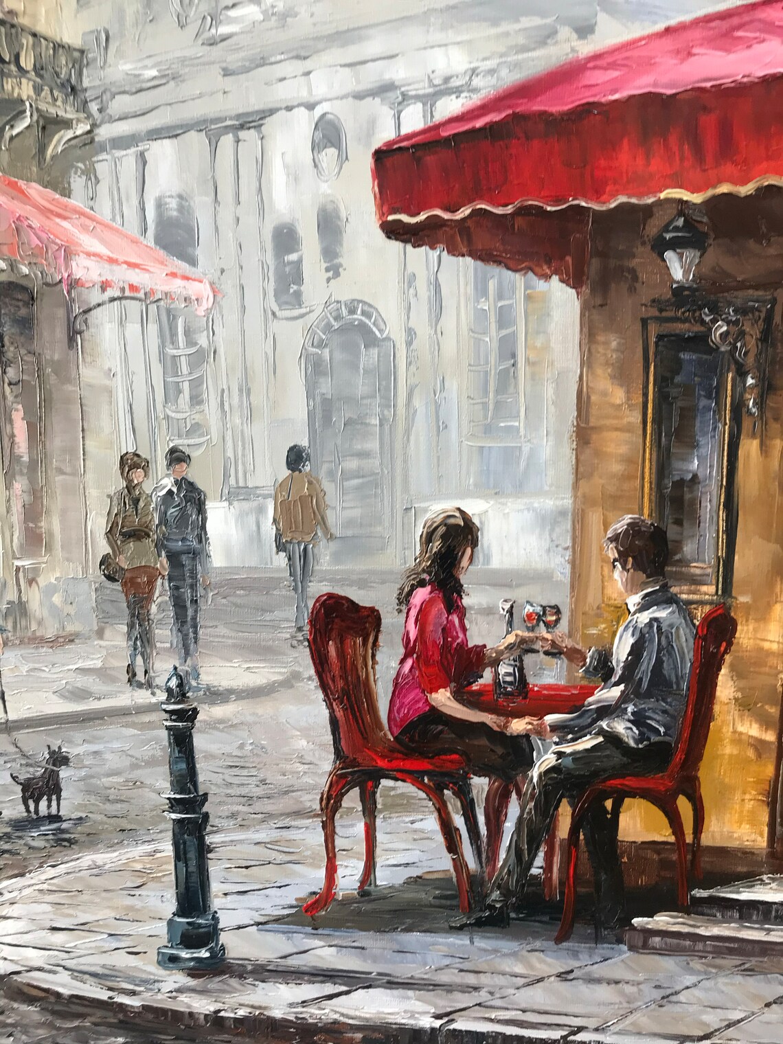 Paris Cafe at Night, Oil-Painting-Style Poster - Image 3
