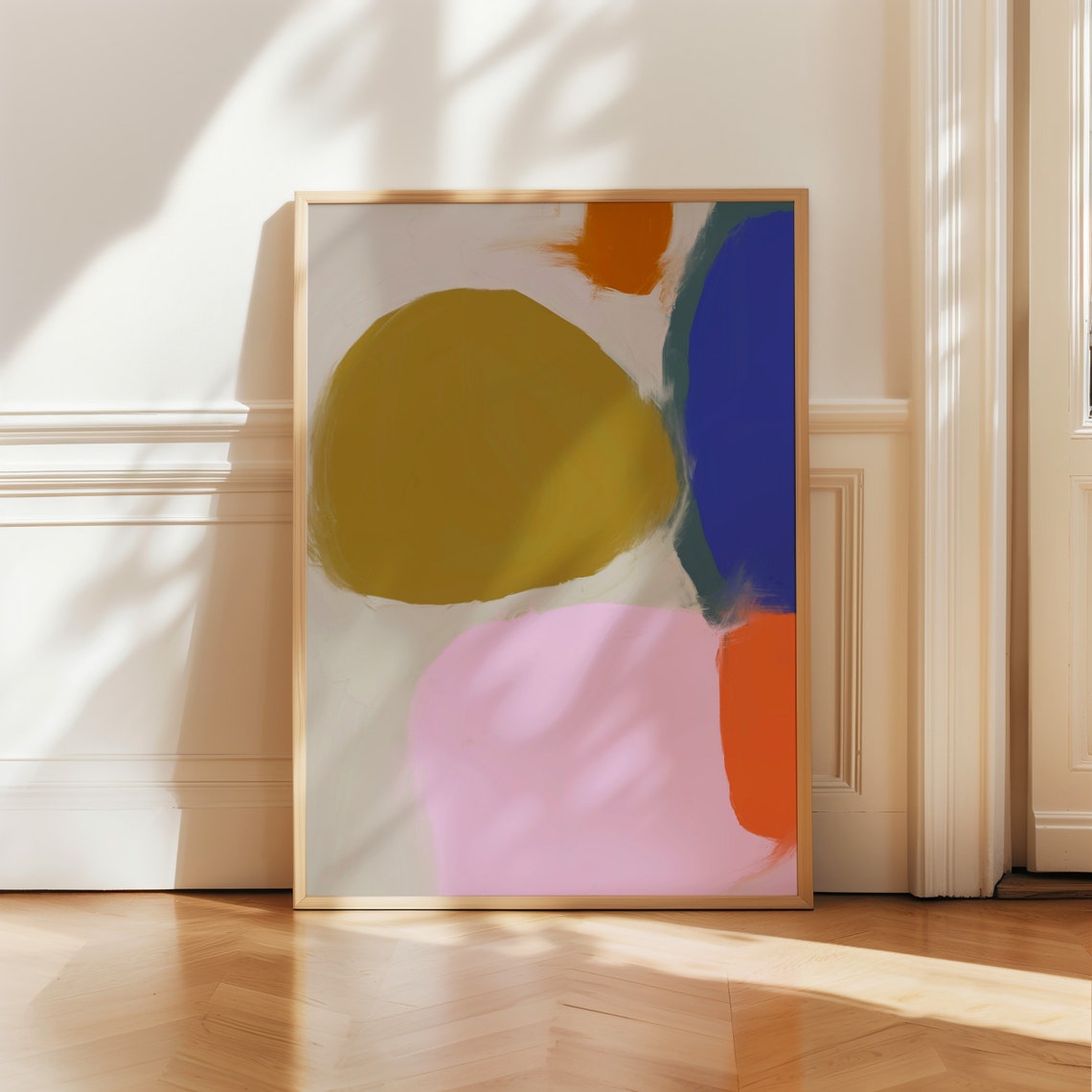Colorful Organic Shapes Abstract Mid Century Modern Wall Art - Image 3