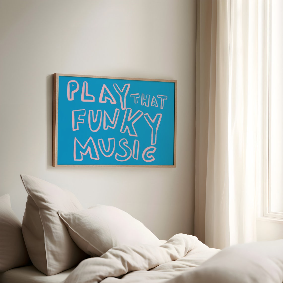 Play That Funky Music Print Mid Century Print Hand Drawn Sketch Typography Poster Trendy Retro Print Funky Poster Horizontal Print - Image 2
