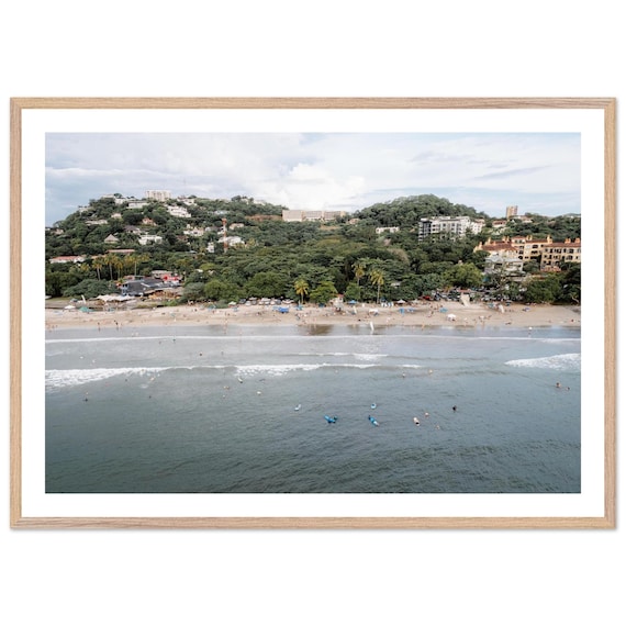 Aerial Tropical Beach Surf Town Coastline Photography Poster