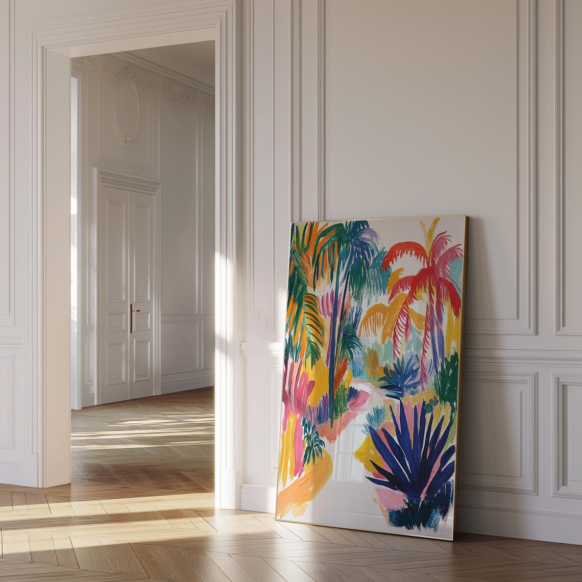 Colorful Fauvist Palm Tree Tropical Landscape Painting Poster - Image 2