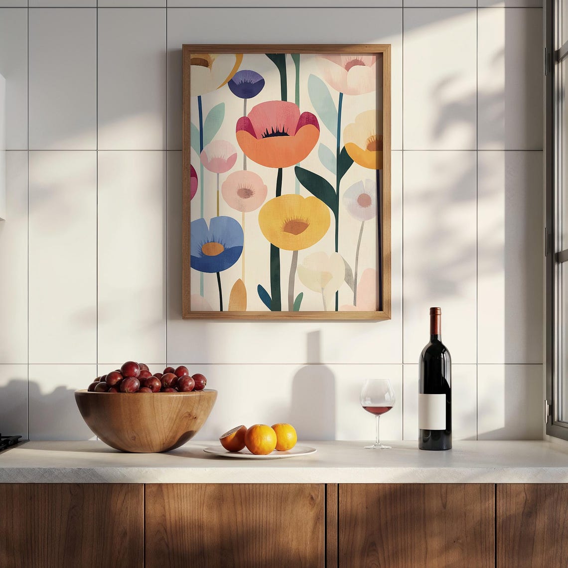 Cheerful Colorful Abstract Flower Market Modern Floral Poster - Image 3