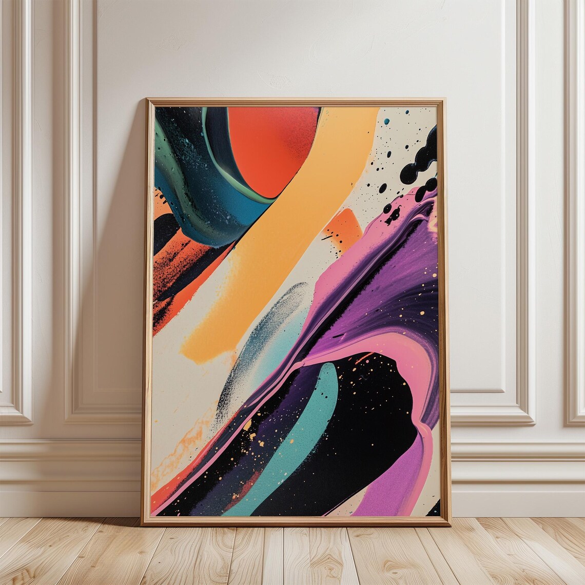 Abstract Colorful Watercolor, Modern Wall Art - Image 4