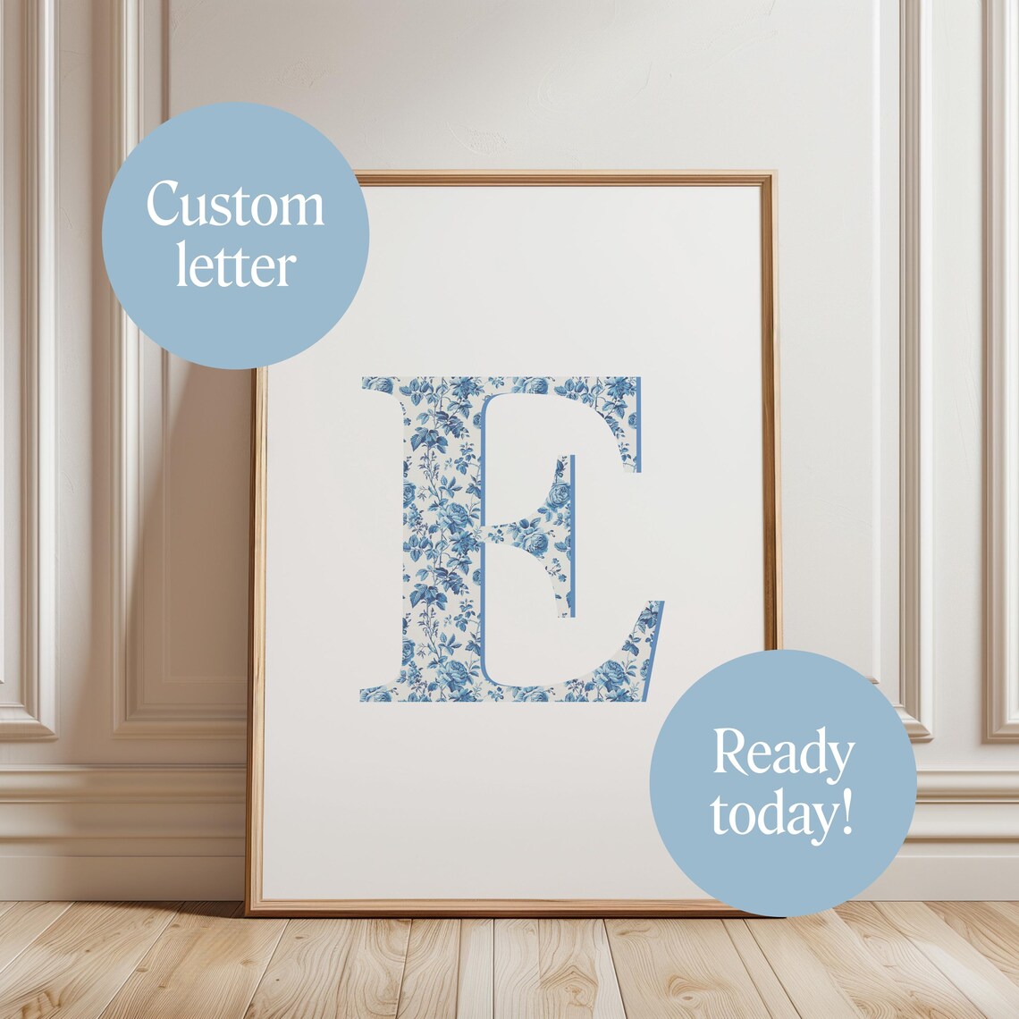 Custom Chinoiserie Monogram Gift for Her, Coastal